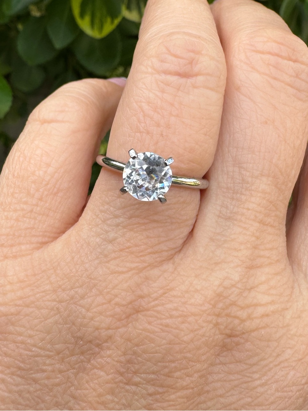 UNCAS Solitaire Ring Silver Engagement CZ Size 5.5 Vintage